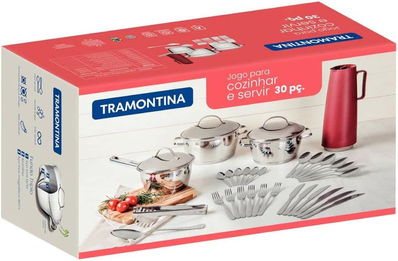 JG.PANELAS+UTENSILIOS ACO INOX 30 PC 65650337 TRAMONTINA