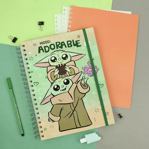 Caderno Smart Universitário Mood Baby Yoda Star Wars